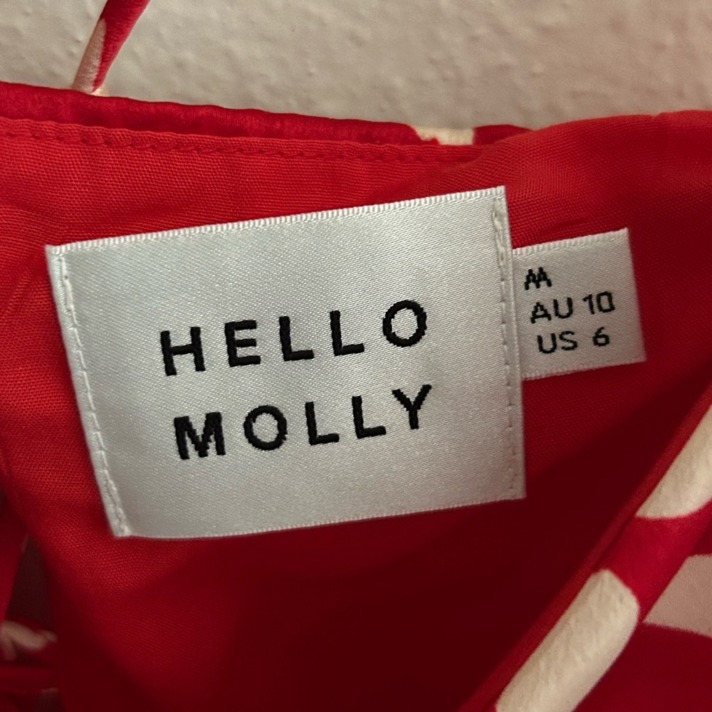 Hello Molly Red And White Leaf Maxi Dress - image 3